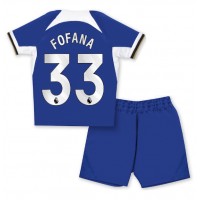 Fotballdrakt Barn Chelsea Wesley Fofana #33 Hjemmedraktsett 2023-24 Kortermet (+ Korte bukser)